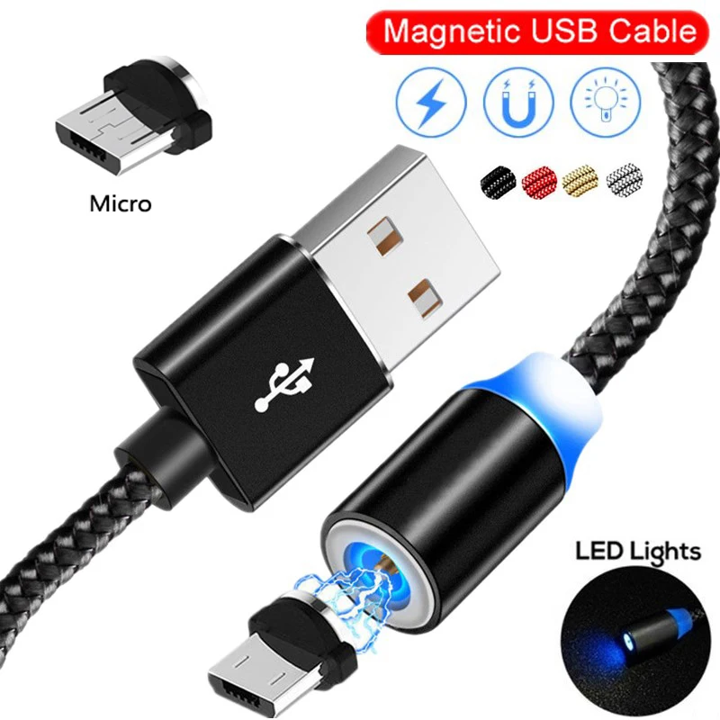 Магнитный кабель Micro USB для быстрой зарядки зарядный шнур Samsung S4 S5 S6 S7 edge Note 3 4 5 5V 2.4A