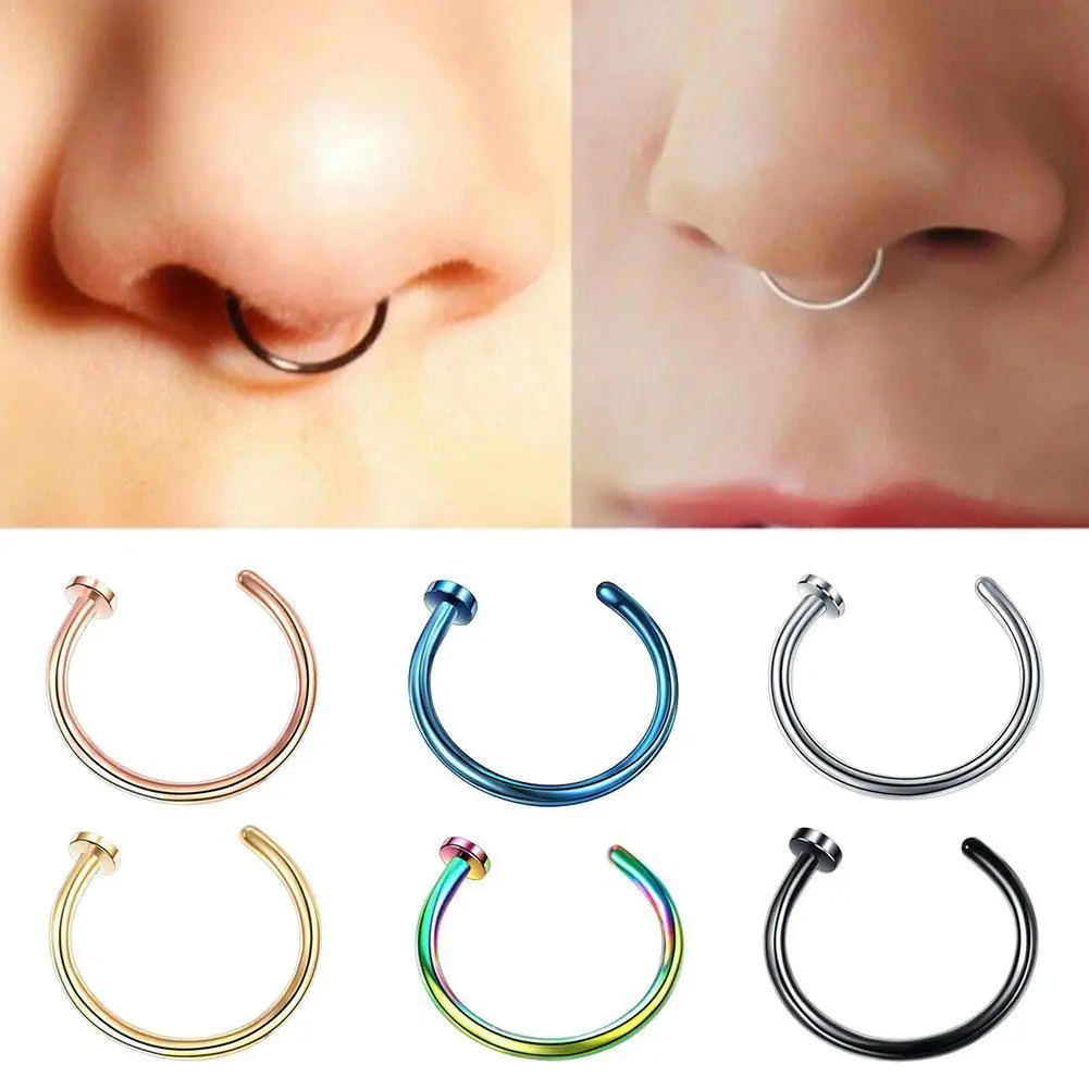 

Fake Nose Ring Lip Ring C Clip Lip Piercing Burun Nose Neuspiercing Women Body Sexuality Hoop Rings Jewelry Earrings R2X3