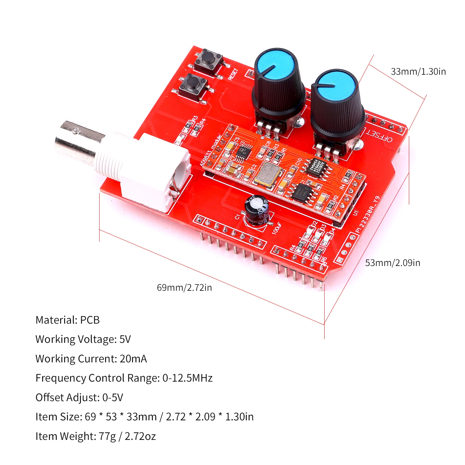 AD9833DDS генератор сигналов DIY Kit Arduino Плата расширения 0-12,5 МГц контроль частоты синус/треугольный/квадратный выход