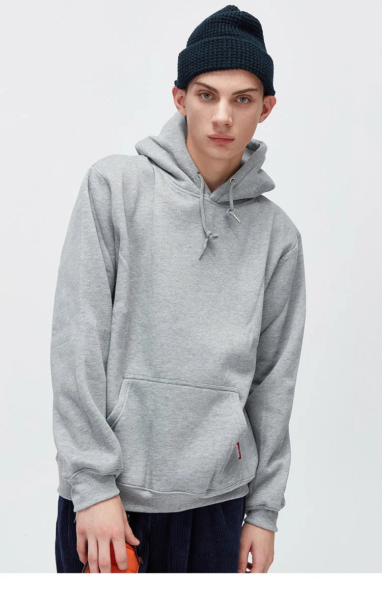 Vintage Colors Men Hoodie Sweatshirt Plain Winter Fleece Pullover Hoodies Harajuku Hip Hop Streetwear Autumn Urban Clothing