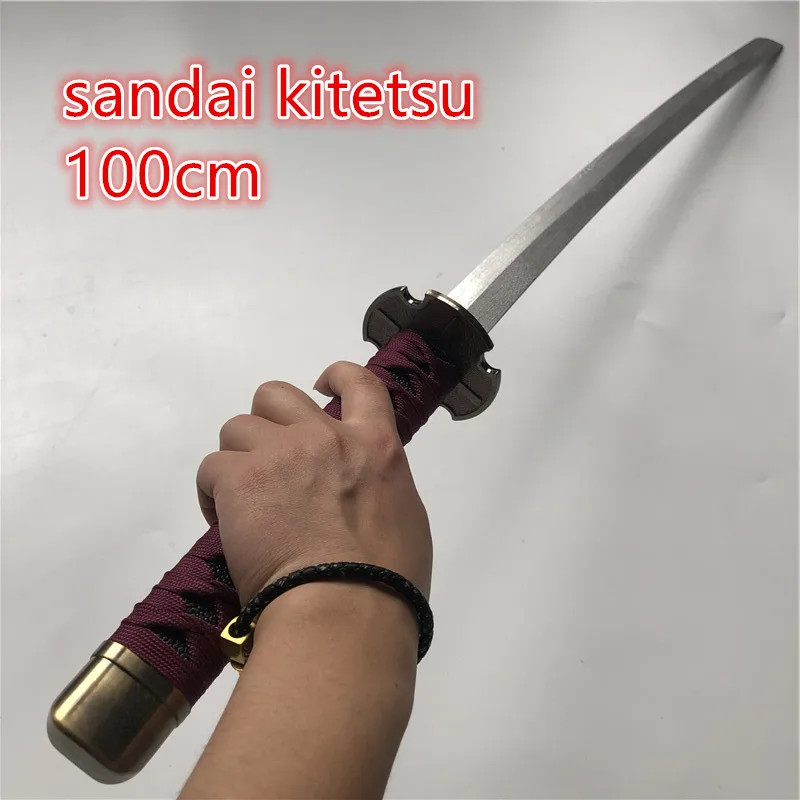 

1:1 Anime Cosplay 3rd Generation kitetsu Zoro Sword Weapon Katana Espada Wood Ninja Knife Samurai Sword Prop Toys 100cm