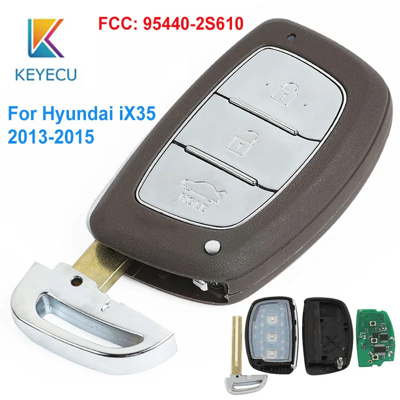 

KEYECU Smart Remote Key 3 Button Remote Car Key Fob 433MHz PCF7945 Replacement for Hyundai IX35 2013-2015 FCC ID: 95440-2S610