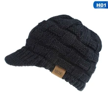 Зимняя женская вязаная повседневная спортивная эластичная Регулируемая бейсбольная кепка для девушек, теплый конский хвост, грязный булочка, складной солнцезащитный козырек, кепка, шапки