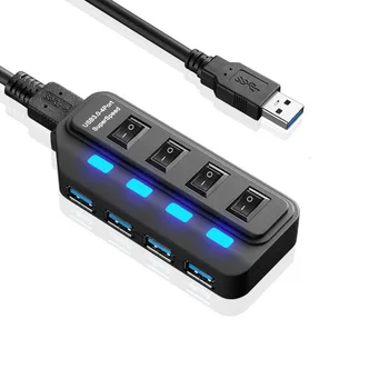 

5V 4A USB 3. 0 with Separate Switch Hub 3.0 Super-Speed 4-Port Cable High-Speed Extender