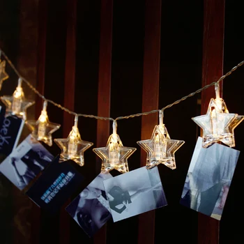 

DIDIHOU Stars LED Garlands Card Photo Clip String Lights Battery Operated Light Strings Twinkle Decorative Clamp Fairy Light