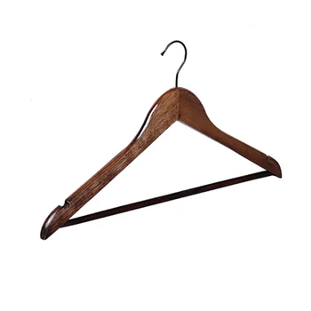 

8 Pieces Adult Solid Wood Hangers Clothing Store Retro Display Clothes Support Hotel Non-Slip Hangers
