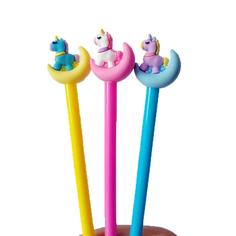 2 шт. Творческий гелевая ручка с единорогом черная коротким рукавом чернильная