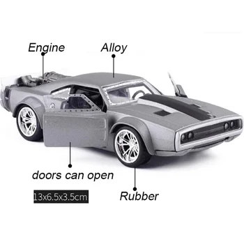 

13CM 1:32 Scale Metal Alloy Charger Fast LEC 8 Car Model Pull back Model Diecast Vehicles modle Toys F Children gift
