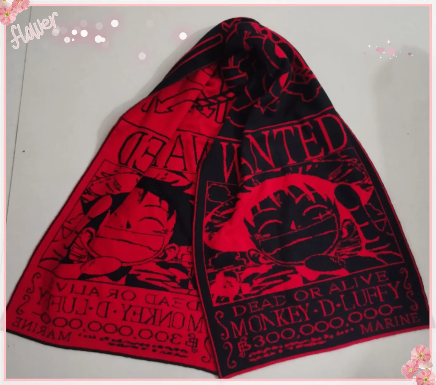 Anime Scarf ONE PIECE Luffy Cosplay Scarves Autumn Winter Warm Neckerchief Japanese Students Fashion Men Women Neck Scarf Gift