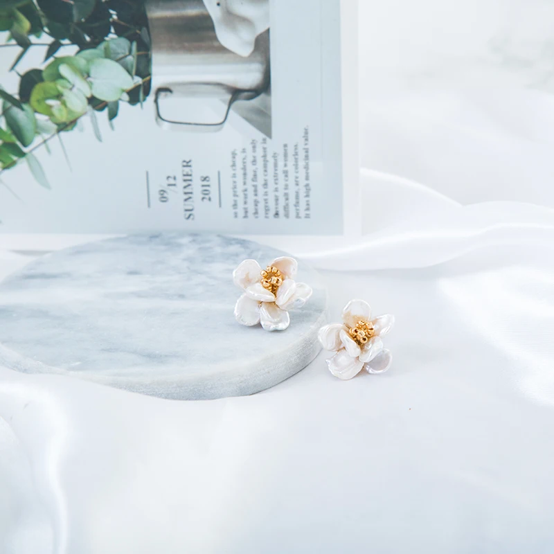 Vanssey модные ювелирные изделия Camelia ручной работы из натурального барочного жемчуга кубического циркония серьги гвоздики вечерние аксессуары для женщин Новинка