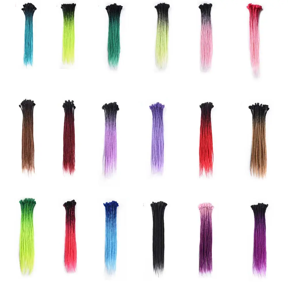 Full Star Synthetic Ombre Faux Locs Crochet Hair 24" 5strands/pack Low Temperature Fiber Lock Braiding Hair Extensions