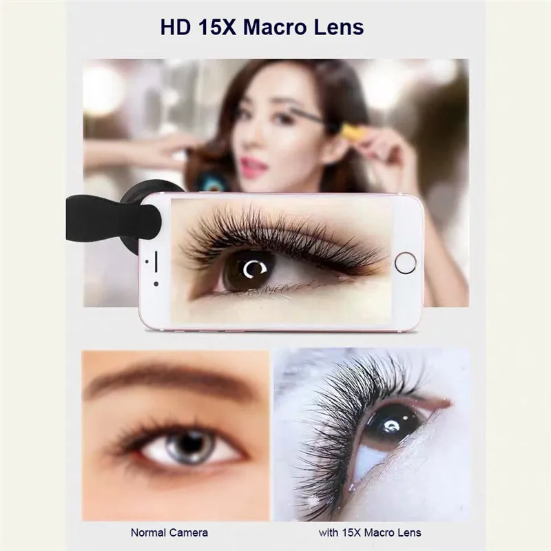 37mm 15X Macro Lens 30X 4K HD Professional Photography Phone Camera Lens for Eyelashes Diamond Jewelry Macro Smartphone Lens zoom lens for mobile