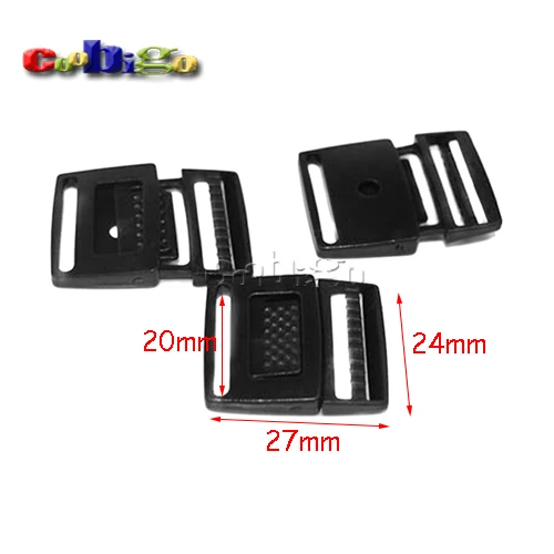 10pcs Side Release Center Buckles Black Plastic Backpack Strap bing