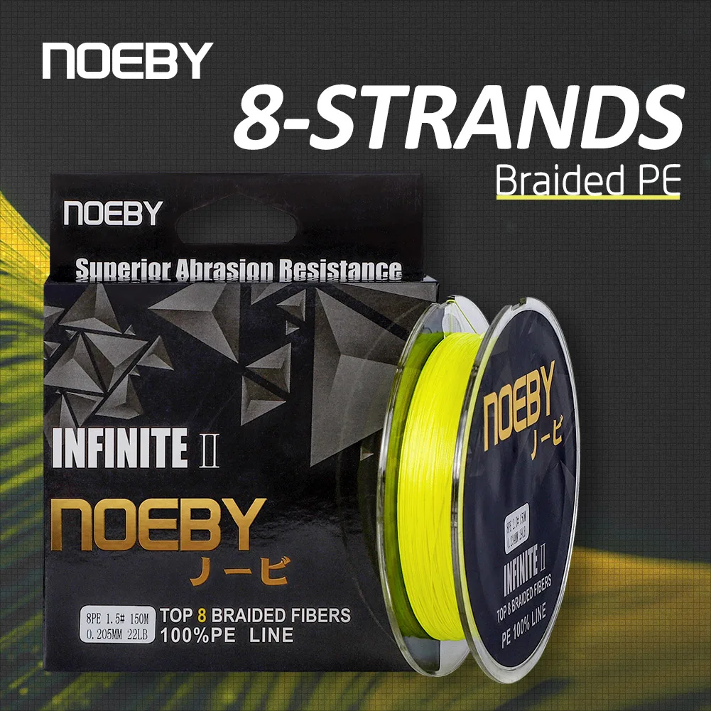 Леска рыболовная плетеная NOEBY PE X8 сверхпрочная износостойкая гладкая из