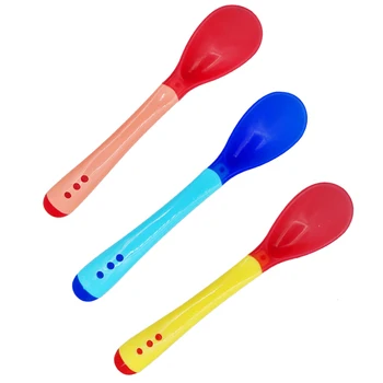 

1Pc Baby Temperature Sensing Spoon Safety Silicone Spoons Feeding Flatware Toddle Feeder Utensils Kids Tableware Accessories