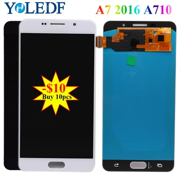 

Super Amoled LCD For Samsung Galaxy A7 2016 A710 A7100 A710F A710M A710Y Display Touch Screen LCD Digitizer Assembly Replacement