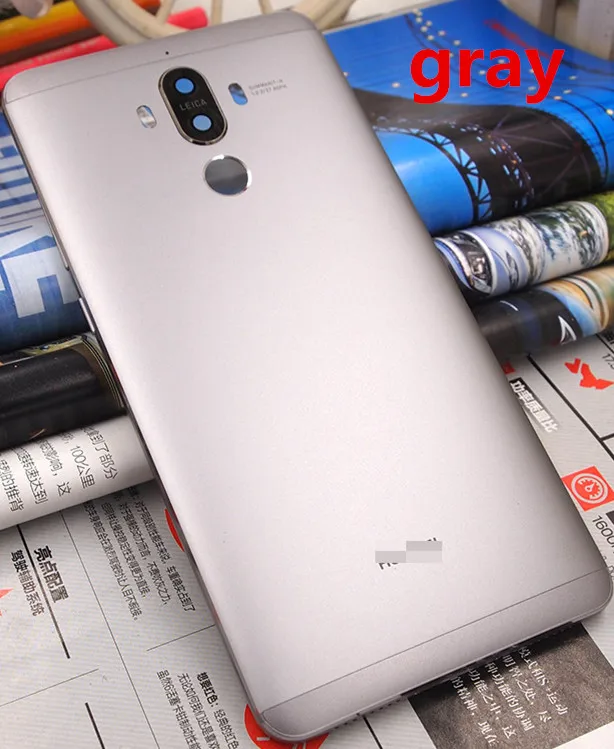 Металлический задний корпус для huawei mate 9 с защитой от отпечатков пальцев, чехол на батарейку с объективом+ боковые кнопки - Цвет: gray no fingerprint