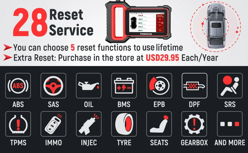 THINKCAR Thinkscan Plus S7 OBD2 Scanner Multi System Scan SAS DPF A/F Reset OBD2 Code Reader Automotive Scanner Diagnostic Tool best car battery charger