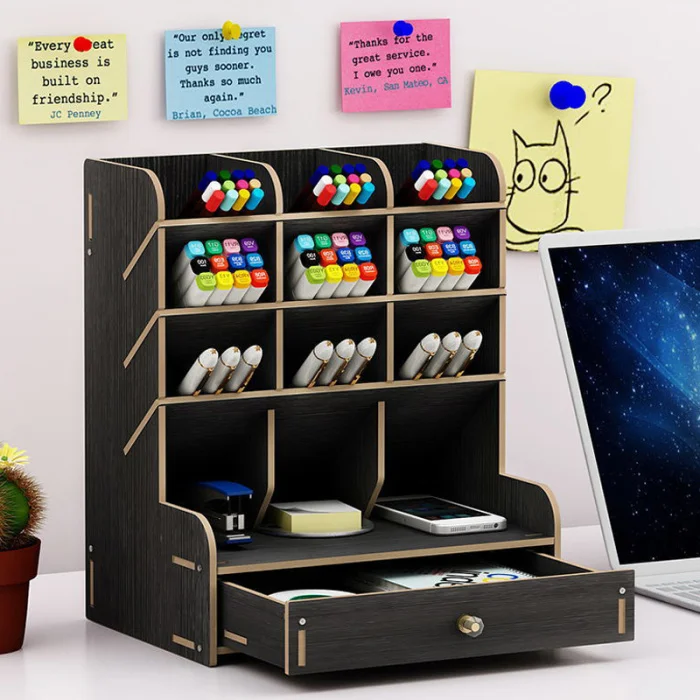 Офисный стол органайзер настольная ручка карандаш держатель Контейнер Коробка для хранения портативный с ящиком DQ-Drop