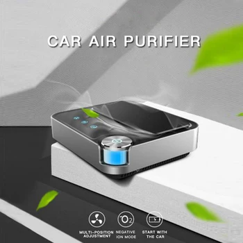 

12V Car With HEPA Filter Air Purifier Negative Ion Generator Aromatherapy Oxygen Bar Car Air Cleaner Vehicle Air Freshener