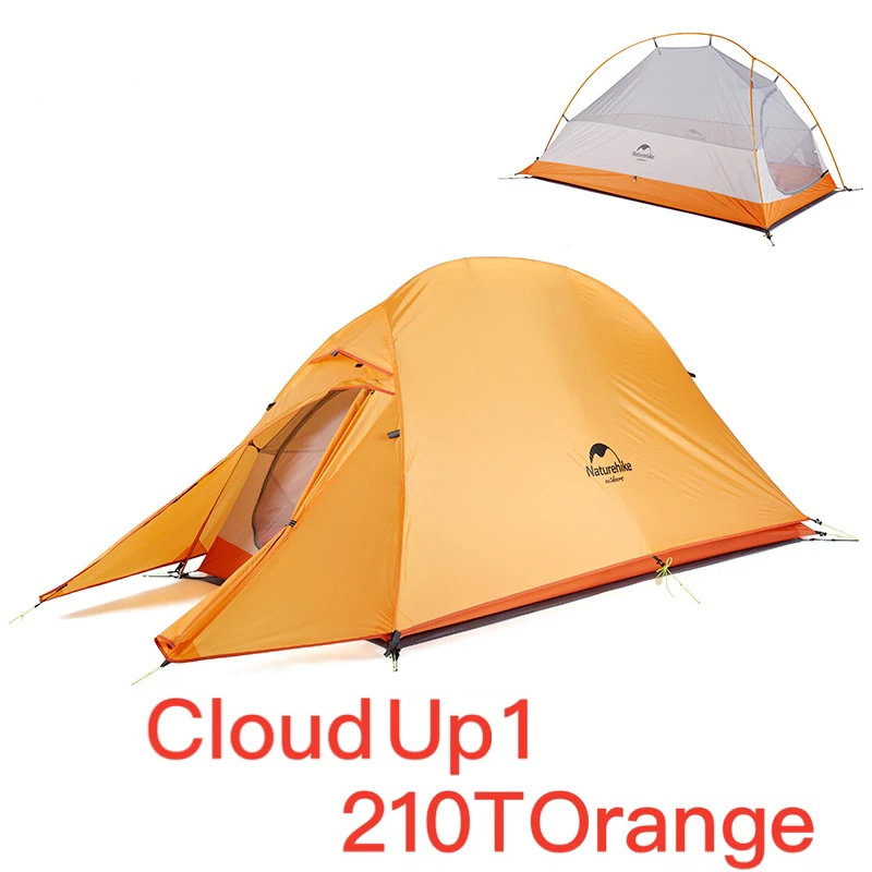 Naturehike модернизированная серия Cloud Up Сверхлегкая походная палатка Водонепроницаемая походная палатка 20D нейлоновая палатка с бесплатным ковриком - Цвет: CloudUp1 210T Orange