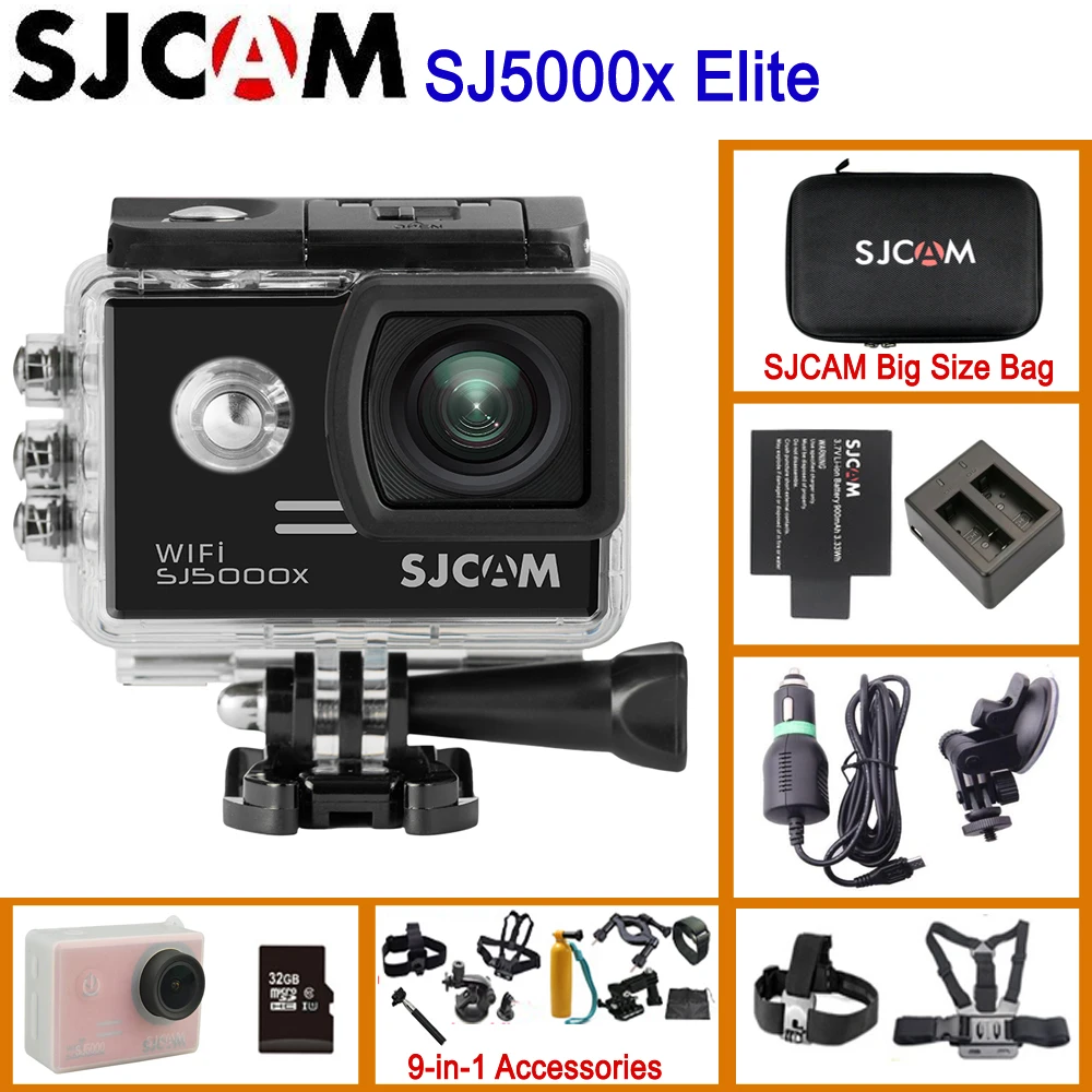 SJCAM SJ5000x Elite WiFi 4K 24fps 2K30fps Gyro Sports DV 2 0 LCD NTK96660 погружение 30 м Водонепроницаемая экшн