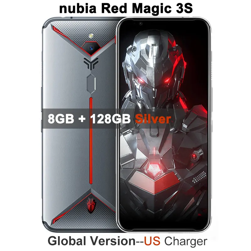8G 128G Silver US Глобальная версия, мобильный телефон zte nubia Red Magic 3 S, 8G, 128G, 6,65 дюймов, 90 Гц, Snapdragon 855 Plus, 48MP, 5000 мАч, мобильный телефон - Цвет: 8G 128G Silver US