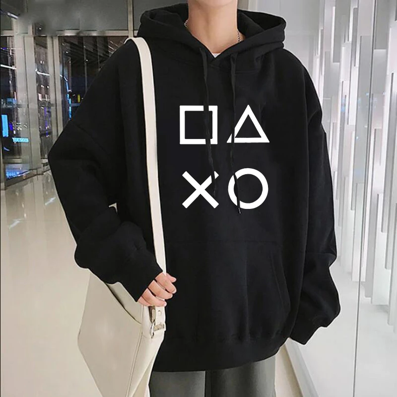 ファッション創造ゲーム機コントローラボタンパーカー男性プレイステーションコントローラボタン少年トレーナー長袖ストリート パーカー スウェット Aliexpress