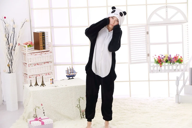 Kigurumi Onesie для взрослых детей, панды, женские животные, милые, мягкие, гигантские, панды, косплей, Цельный Детский Зимний комбинезон для мальчиков и девочек