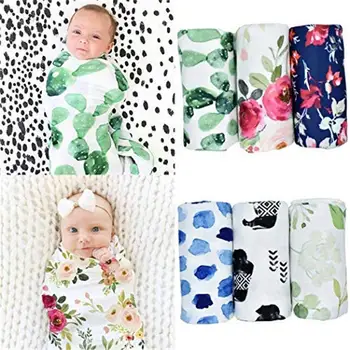 

Floral Printed Muslin Wrap Newborn Infant Baby Boy Sack Swaddle Sleeping Bag Receiving Blankets Swaddle accesorios fotografia