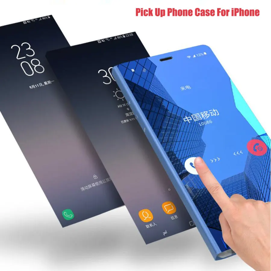 

Auto Sleep Wake Up Flip Cover Coque For iPhone 11 Pro Max XR XS MAX X 8 7 6 6s Plus Mirror Leather Case Smart Touch View Case