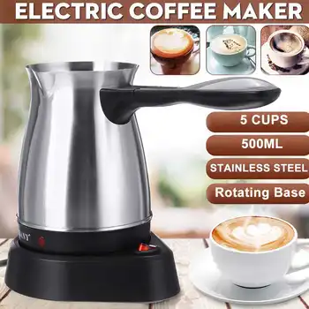

220V Portable Electric Coffee Machine Stainless Steel Greek Turkish Coffee Maker Pot Electric Moka Pot Home Office Coffee Kettle