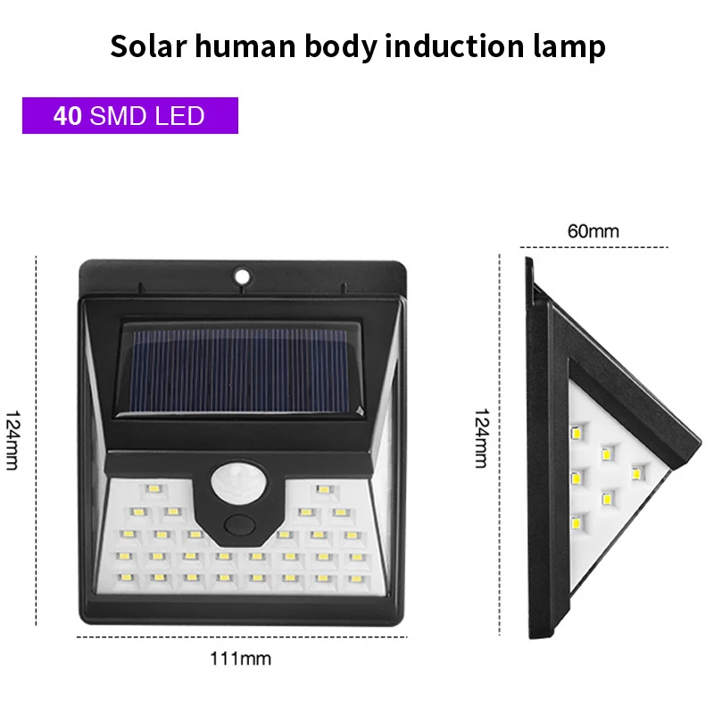 Уличный солнечный светильник 40 светодиодный солнечный светильник водонепроницаемый 3 режима движения PIR датчик уличный светильник для украшения сада