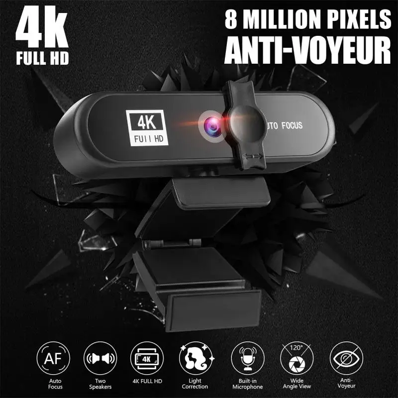 

New HD Webcam 1K /2K /4K PC / Laptop USB 2.0 Mini Camera With Dual Microphone Desktop Auto Focus Live Stream IP Web Camera