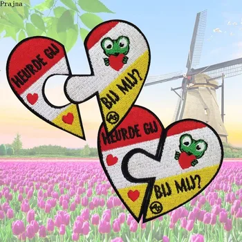 

Prajna Oeteldonk Emblem Full Embroidered Frog Carnival for Netherland Iron on Patches Embroidered Patches Stickers on Clothes