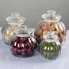 Vertical Pattern Glass Sealed Jar Candy Glass Jar Pumpkin-shaped Tea Tin Moisture-proof Storage Bottle Honey Lemon Storage Jar 2