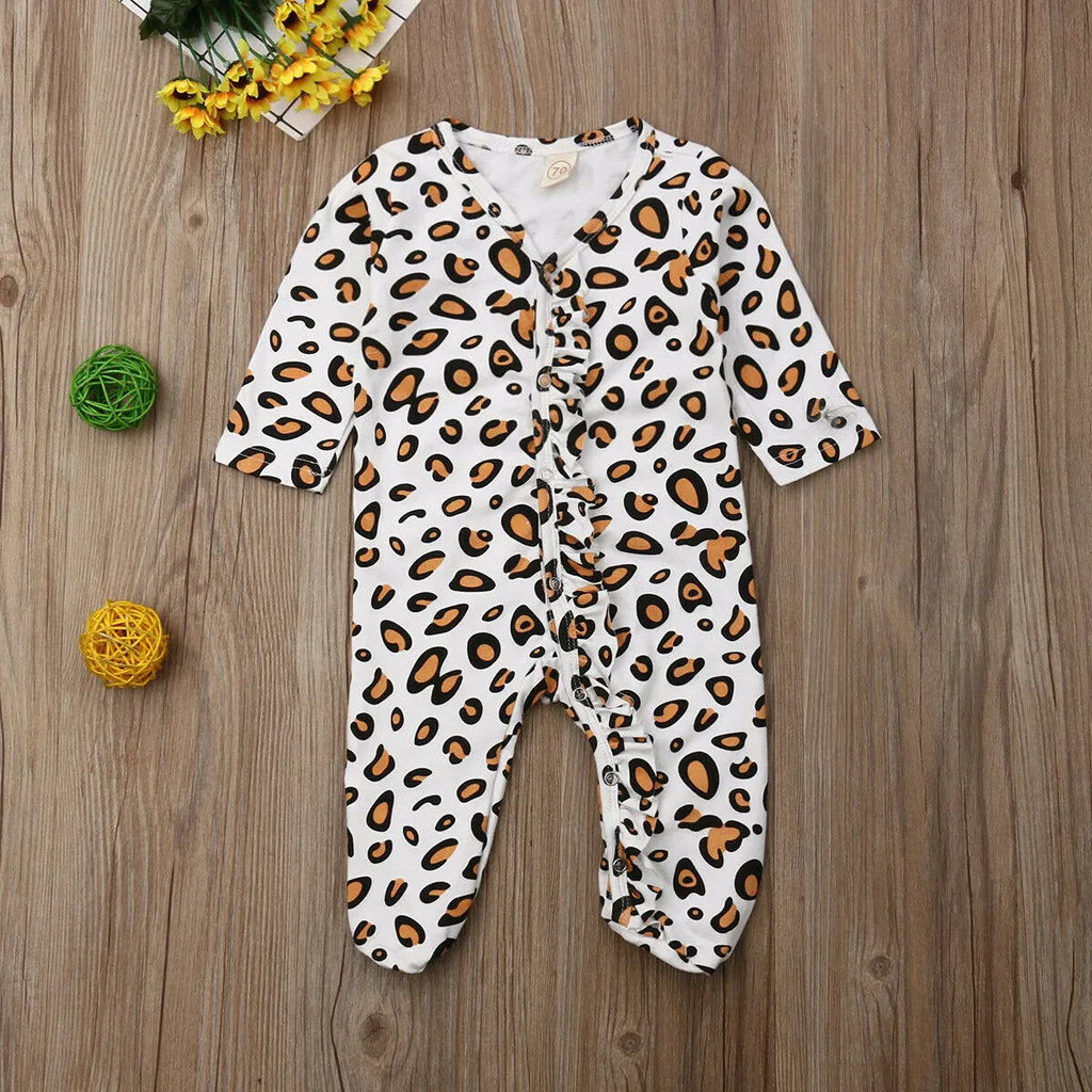 

MUQGEW 2019 Romper For Newborns Infant Baby Girl Boy Leopard Print Romper Cute Floral Romper Jumpsuit Clothes baby meisje roupas