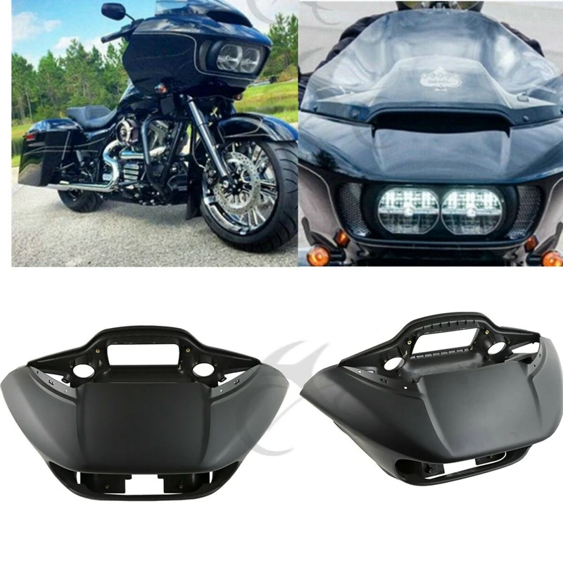 Передняя Черная внутренняя и внешняя фара мотоцикла обтекатель для Harley Road Glide FLTRX CVO Ultra 2015 2020|Накладки
