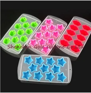 

200pcs/lot Free shipping Creative Colorful Fruit Shape Silicone Ice Cube Tray Mold candy colors frozen cells