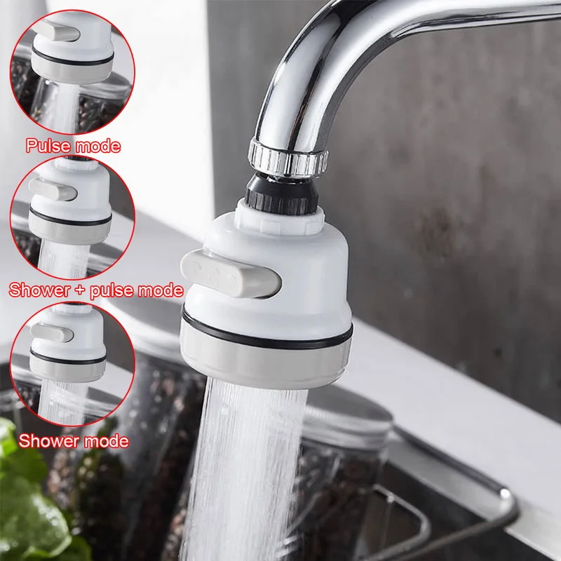 

360 Degree Rotatable Kitchen Faucet Aerator Spray Head Water Tap Filter 3 Modes Adjustable Tap Splash Filter Nozzle #15#1