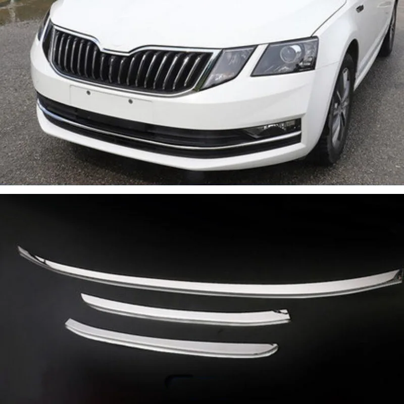 Tonlinker внешняя накладка на передний/задний бампер наклейка для SKODA OCTAVIA-19 автомобильный Стайлинг 1/3 шт Наклейка на крышку из нержавеющей стали