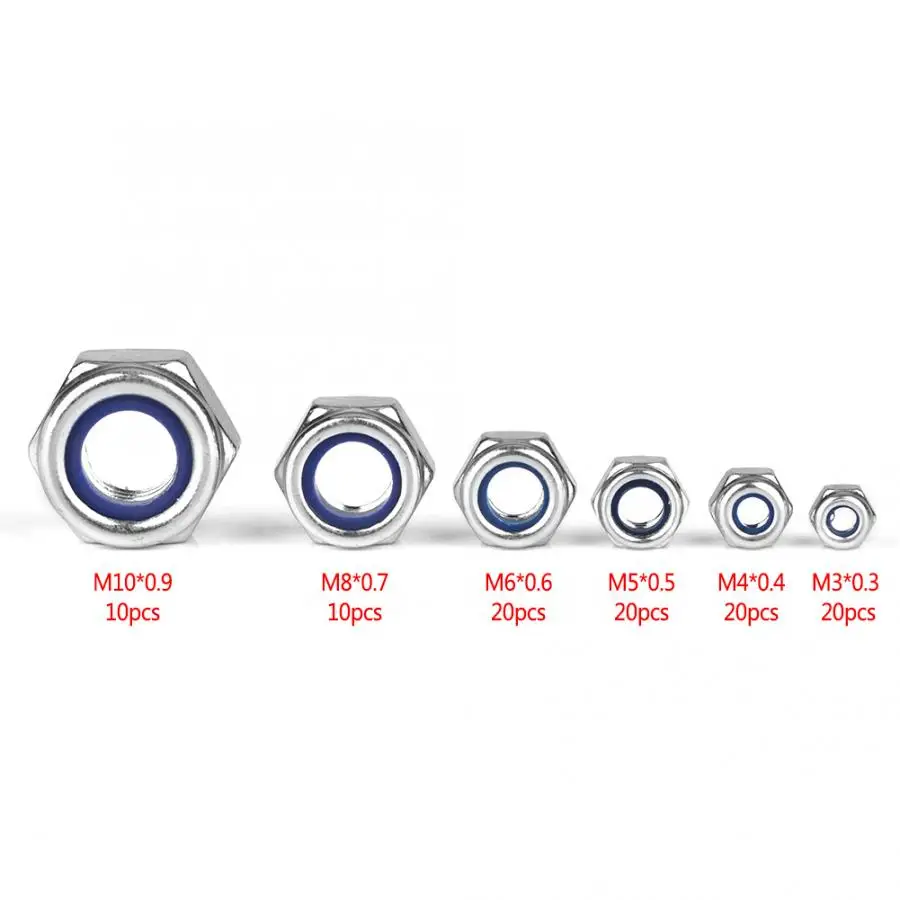 

100pcs Stainless Steel Square Nuts Carbon Steel Nylon Insert Locknut Assortment Kit M3 M4 M5 M6 M8 M10 Wood Screw And Nut
