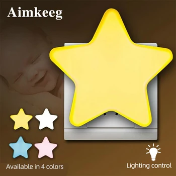 

4Color Sensor Control Mini Star LED Night Light Novelty Bedroom Night Light Room Decorative Wall Lamp Baby Sleeping Light