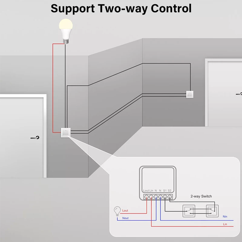 Tuya ZigBee Mini Smart Switch ewelink APP 16A 2 Way Control Smart Home Automation Module Work with Alexa Google Home