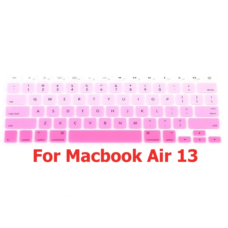 Крышка клавиатуры для Macbook Air 13 Pro 15 аксессуары английские буквы градиентные наклейки для клавиатуры Naklejki Na Klawiature - Цвет: Teclado Silicona