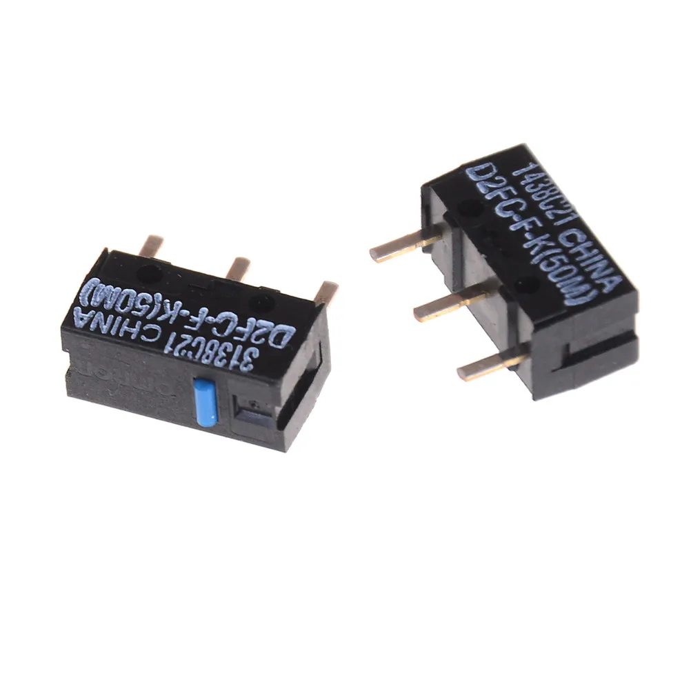2Pcs Original D2FC-F-K (50m) Blue Dot Mouse Micro Switches