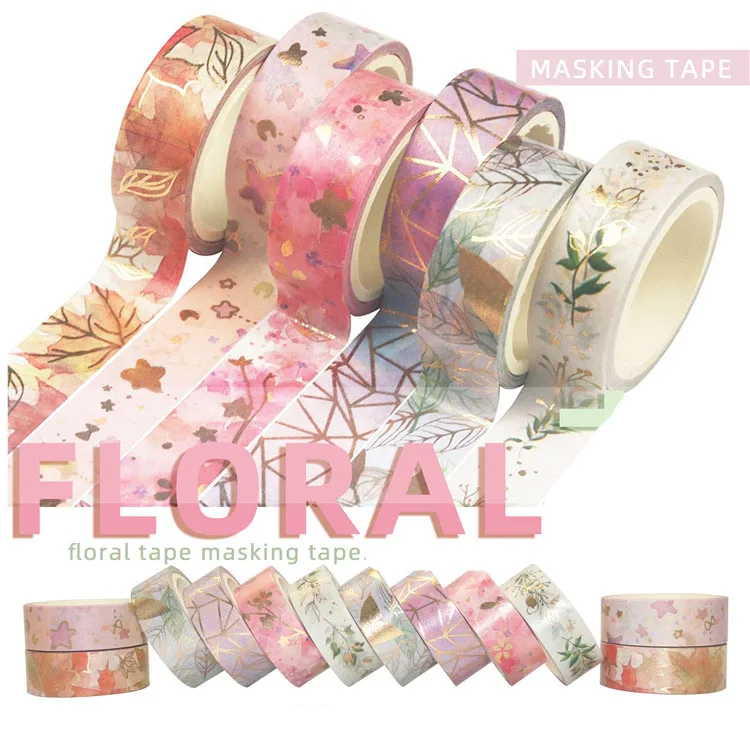 

SKYSONIC 6 Rolls/Set Beautiful Floral DIY Adhesive Masking Tape Decorative Tape Lable Sticker Hand Book Washi Tapes