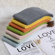 Hirigin/Милый хлопковый зимний шарф для малышей, детский вязаный шерстяной шарф для девочек и мальчиков, детский однотонный мягкий теплый снуд с воротником