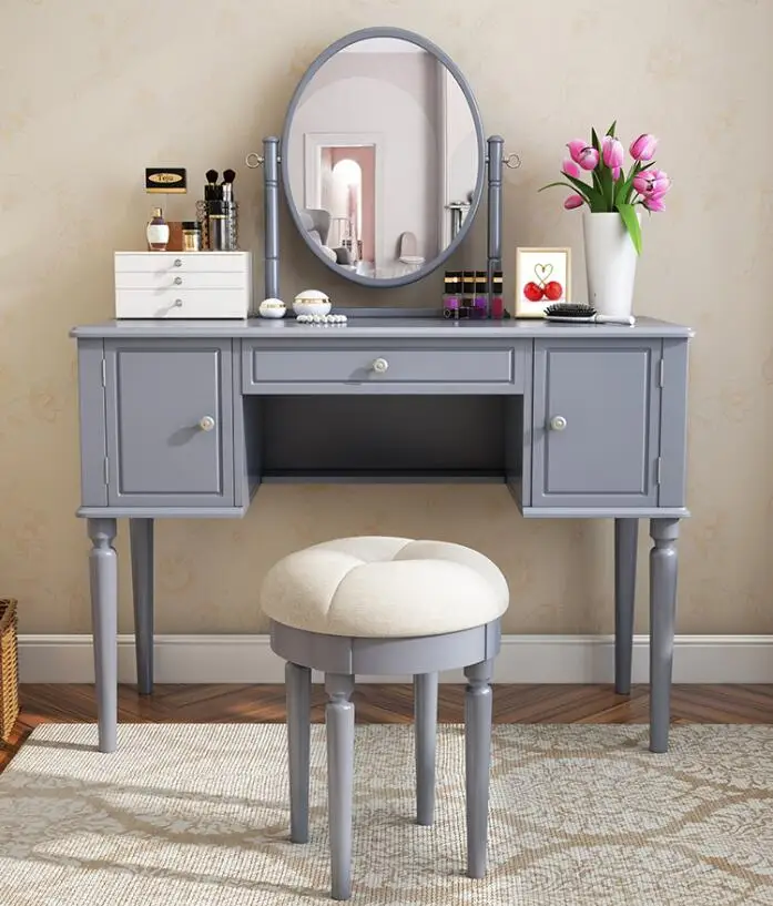 

Dressing table solid wood bedroom storage cabinet integrated net red light luxury simple Nordic style dressing table