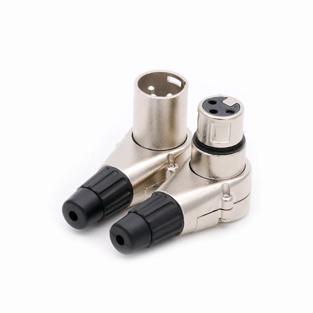 3 pole Right angle XLR 3 Pin Male Female Micphone Plug Audio Cable Connector Multi-directional wire connector terminals wire connector electrical connectors electrical connector cable connector coaxial connector rf connector pcb connector